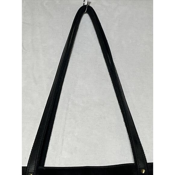 S Zone Leather Laptop Travel Tote Bag Black Zip Top Shoulder Bag Work Office - Picture 3 of 16